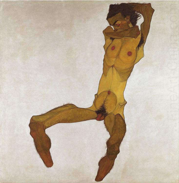 Egon Schiele Seated Male Nude (mk12) china oil painting image